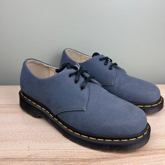 Dr. Martens 1461 Natural Canvas Oxford Shoes Docs size Women's 8 Denim Blue - Picture 1 of 11